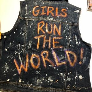 Girls Hand Painted Denim Vest